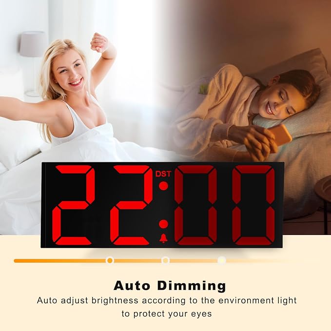 JALL 22'' Large Digital Wall Clock, Big LED Number Dispaly, Night Light - Image 5