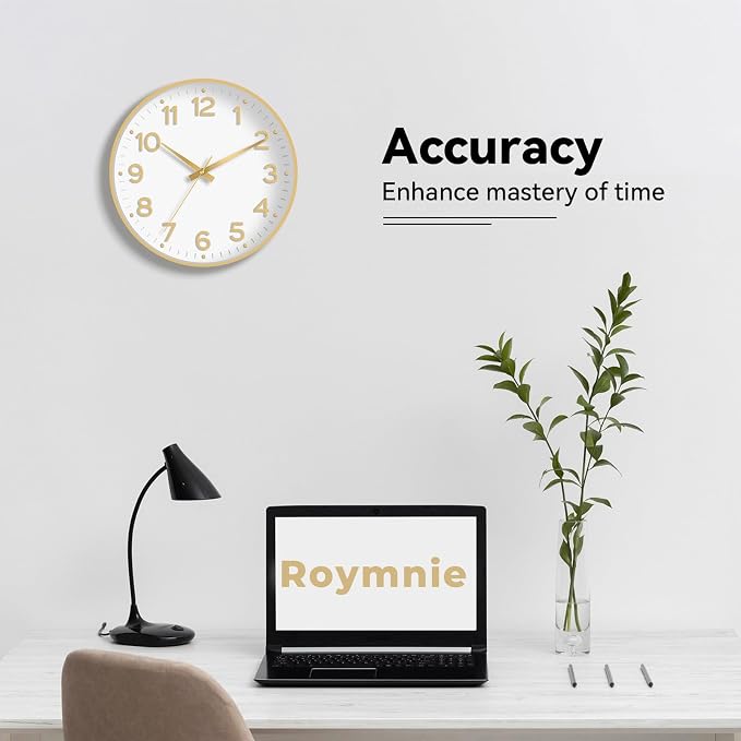 Roymnie Wall Clock, Silent Wall Clocks Battery Operated 8 Inch-Modern Non - Image 4