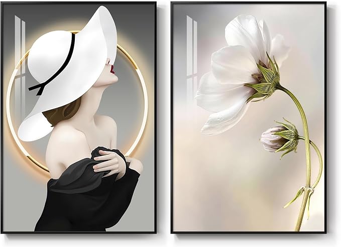Framed Modern Woman Wall Art for Girls Bedroom, Large Bright Style Modern Art - Image 8