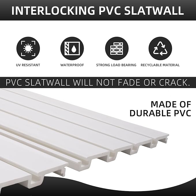 Slatwall Panels 4'x8' Garage Slat Wall Storage Systems Garage Wall Organizer - Image 5
