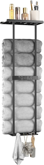 2-Tier Wall-Mounted Towel Rack by Unknown