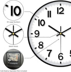 Modern Wall Clock, 10 Inch Digital Wall Clocks Battery Operated, Round Non - Image 7