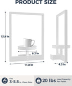 Bamworld White Plant Stand Indoor, Plant Hanger Wall Planters - Image 2