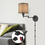 GOODATE Dimmable Plug in Wall Sconces, Swing Arm Wall Lamp, Wall Sconces Set of - Image 9