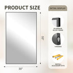 FICTOR Bathroom Vanity Mirror-Black, 55x30 Inch, Shatterproof & Anti-Rust - Image 2