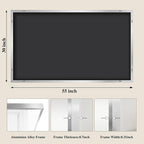 Koonmi Silver Rectangle Wall Mirror, 30x55 Inch Bathroom Mirror, Aluminum Frame - Image 2