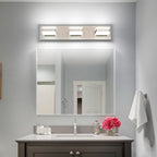 SOLFART Brushed Nickel Vanity Lights Over Mirror, 3 Light LED Bathroom Light - Image 2