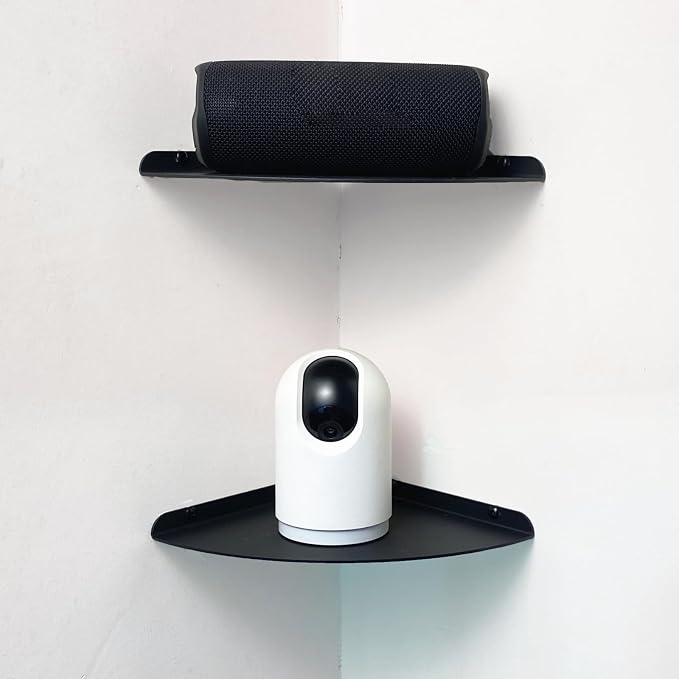 Small Floating Corner Shelves Metal Corner Wall Mounted Shelf Curved Corner by NUTNAPH