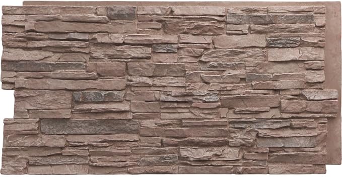 EverStone Canyon Ridge Faux Stone Panel, 45 3/4"W x 24 1/2"H x 1 1/4"D by EkenaMillwork