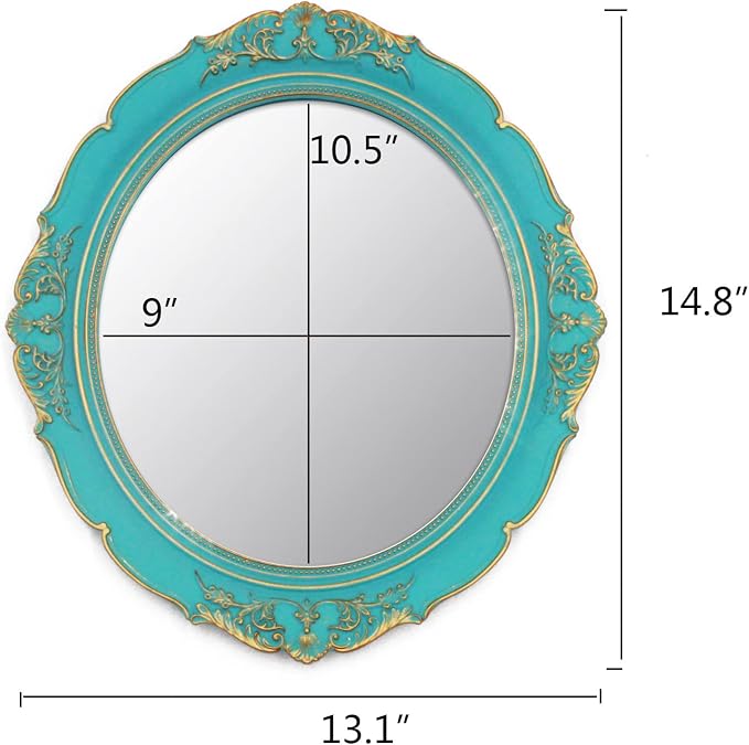 Eaoundm 13.1 x 14.8 inchs Decorative Wall Mirror, Vintage Hanging Mirrors - Image 4