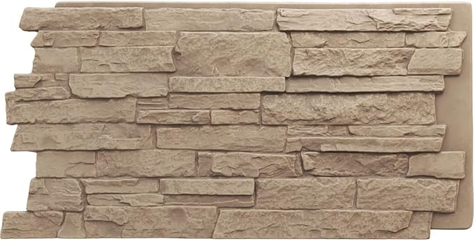 EverStone Acadia Ledge Faux Stone Panel, Valley Spring Color by EkenaMillwork