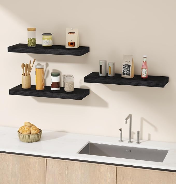 Vervida® 6 Pack Black Floating Shelves, Holds Up to 37 Lbs, - Image 5