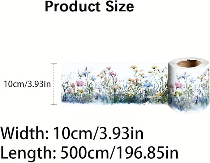 Wildflower Wallpaper Border 196x4 Inch Peel and Stick Wall Border Self Adhesive - Image 4