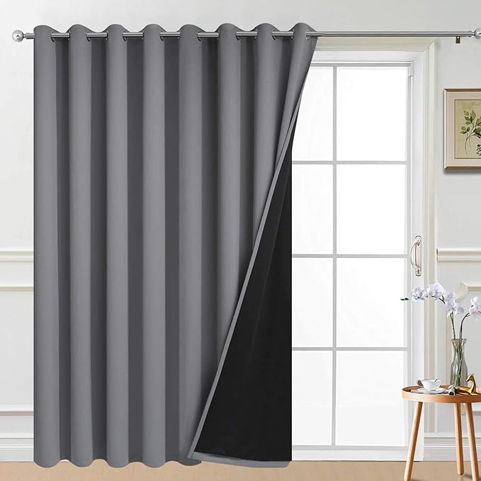 Yakamok Total Blackout Extra Wide Patio Sliding Door Curtains, Grommet Thermal by Yakamok