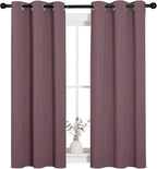 NICETOWN Window Curtain Panels, Dry Rose, 1 Pair, 34 by 54-inch, Thermal - Image 2