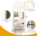 Dewfig Arched Full Length Mirror, Full Body Mirrors - Image 6