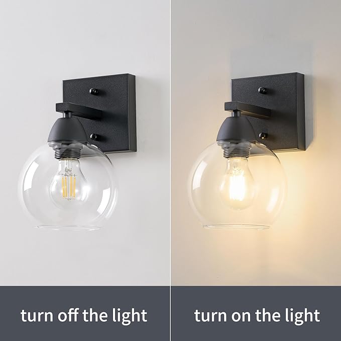 Bathroom Light Fixtures, 1-Light Matte Black Vanity Light - Image 3