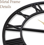 Vantic 24 Inch Large Wall Clock, Roman Numeral Metal Oversized Wall Clocks - Image 6