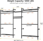 ONBRILL H3 Plus Expandable Wall Mounted Closet System, 5.7FT-8.2FT Closet - Image 2