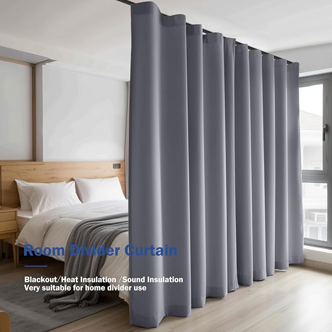 Room Divider Blackout Curtain Track Curtains Wall Dividers Panels Screen - Image 6
