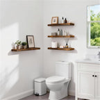 BAYKA Floating Shelves Set of 2, 22.5 inches Farmhouse Rustic Wood Wall Mounted - Image 2