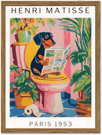 Funny Dachshund Bathroom Wall Art Henri Matisse Dog Bathroom Wall Decor Picture by YYNISPINWallArt