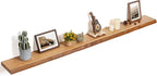 Floating Shelves for Wall Decor, Rustic Solid Elm Wood Live Edge Floating by FLYJOE