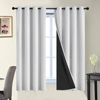 Yakamok 100% Blackout Curtains 63 Inches Long, 2 Thick Layers Heat and Full by Yakamok