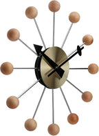 NUOVO 13 Inch Wood Ball Wall ClockMulticolor Mid Century Creative Silent Quartz - Image 3