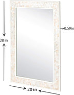 Tanmicoshomy 20x 28 Inch Rectangle Wall Mirror, Natural Shell Framed - Image 5