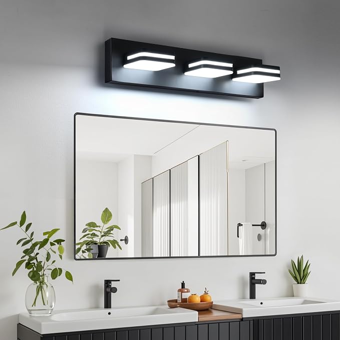 360° Rotate LED Bathroom Vanity Light Fixtures, 1300LM Acrylic Matte Black - Image 7