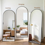 Prywot Arched Floor Mirror, 64 "x 21" Full Length Mirror Wall Mirrors Hanging - Image 5