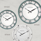 Presentime & Co 13" Farmhouse Series Wall Clock, Shiplap Style, Silent No - Image 6