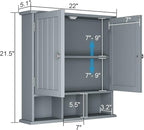 ChooChoo Bathroom Cabinet Wall Mounted 2-Door - Image 3