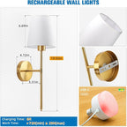 NIORSUN 19.9 inch Battery Operated Wall Sconce Set of 2, 10 Colors Wireless - Image 7