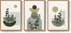 Framed Boho Botanical Wall Art for Living Room, 3 Piece Modern Green Bohemian - Image 9