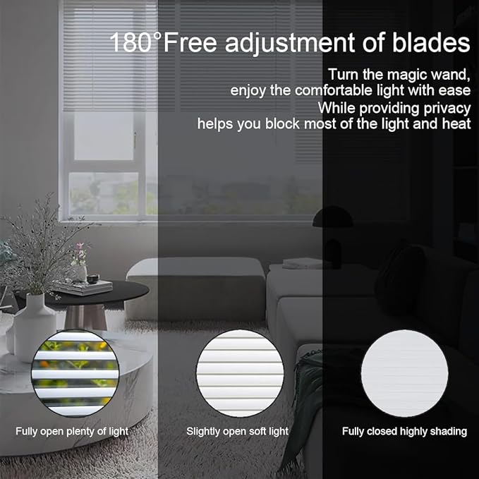YIIBAII Mini Blinds Suitable for 22.5" W x 64" H Windows 1" Aluminum Horizontal - Image 2