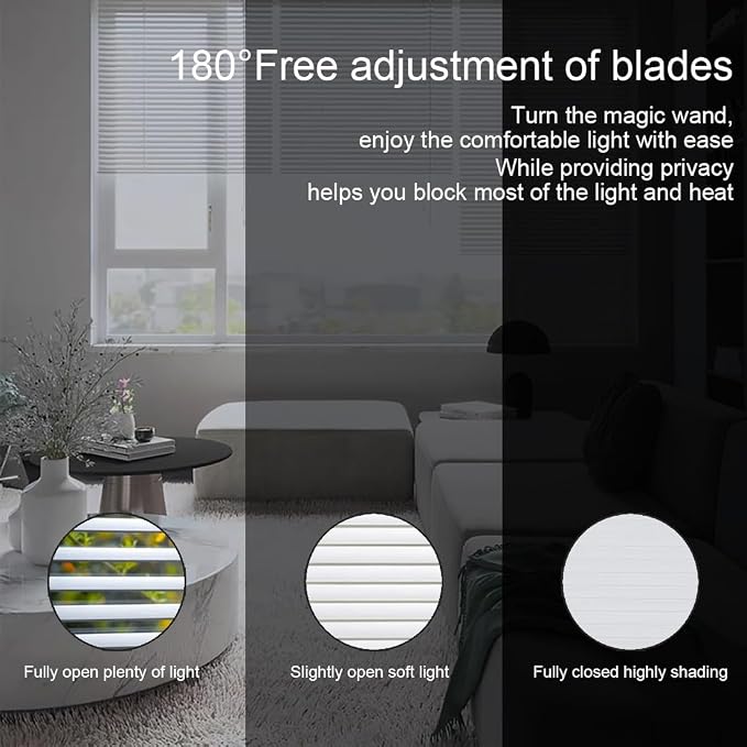 YIIBAII Mini Blinds Suitable for 35" W x 64" H Windows 1" Aluminum Horizontal - Image 2