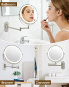 DECLUTTR 9" Wall Mounted Lighted Makeup Mirror, Rechargeable 1X/20X Magnifying - Image 7