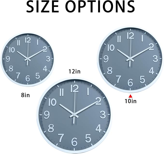 Wall Clocks Battery Operated 10 inch Modern Wall Clock, Silent Non Ticking Wall - Image 5