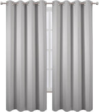 LEMOMO Blackout Curtains 52 x 120 Inch Long Light Grey Curtains Set of 2 Panels - Image 2