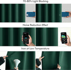 MIULEE Christmas Hunter Green Back Tab Blackout Curtain 96 Inch Long 2 Panels - Image 5
