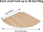JJL Corner Wall Shelf, 12-Inch Sector Shelf, Light White - Image 3