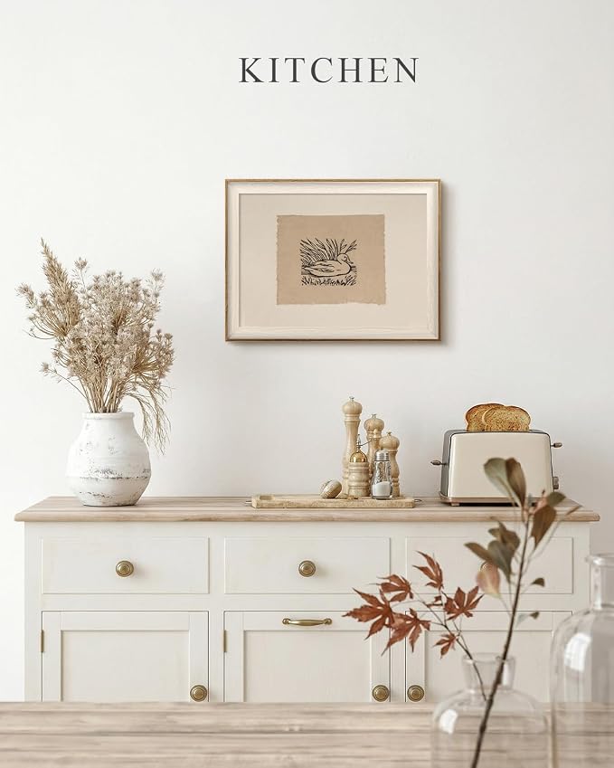 VIYYIEA Framed Wall Art for Living Room, Vintage Duck Sketch Canvas Prints - Image 3