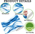 Ocean Wave Border Wallpaper Border Peel and Stick 196.9 x 3.9 Inch Ocean Waves - Image 5