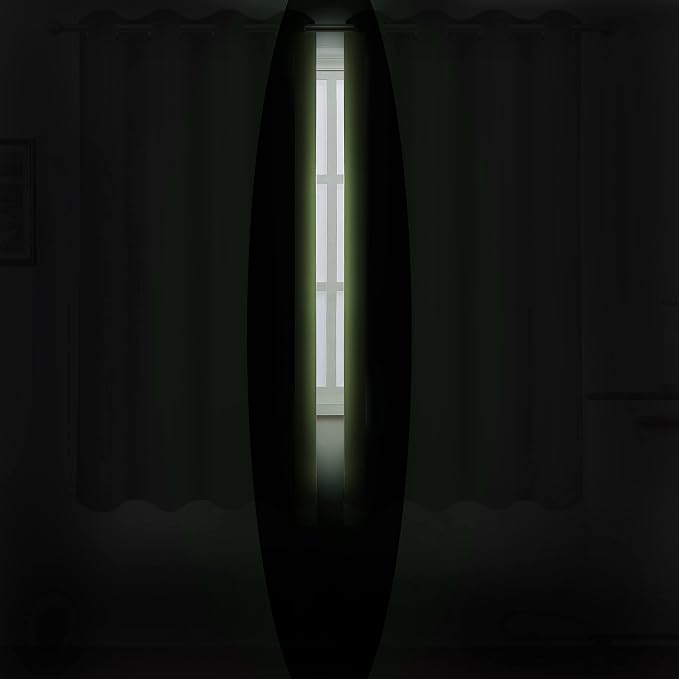 LEMOMO Light Green Thermal Blackout Curtains/52 x 72 Inch/Set of 2 Panels Room - Image 3
