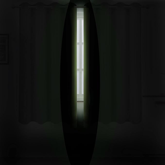 LEMOMO Light Green Thermal Blackout Curtains/42 x 72 Inch/Set of 2 Panels Room - Image 3