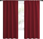 NICETOWN Christmas Burgundy Red Blackout Curtains 72 inches Long, Privacy Room - Image 2