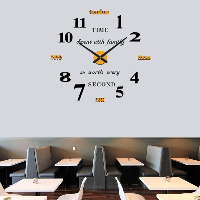 VANGOLD Giant Wall Clock for Living Room Decor, Decorative Wall Clocks Battery - Image 9