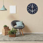 Mxocom Anchor Wall Clock Boat Anchor Marine Navigation Blue 10 Inch Silent Non - Image 6